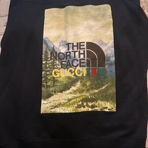 Gucci Black Hoodie Sweatshirt with Scenic Print